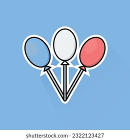 Vector de ilustración de globo americano en diseño plano