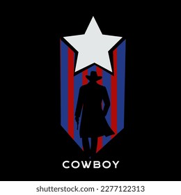 illustration vector of american cowboy perfect for print,apparel,etc
