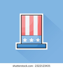 Illustration Vector of American Hat in Flat Design