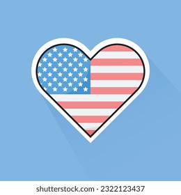 Illustration Vector of American Heart in Flat Design