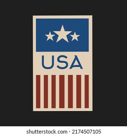 vector de ilustración de diseño de etiquetas americanas perfecto para impresión, etc