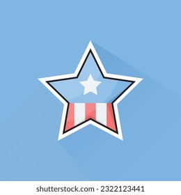 Illustration Vector of American Star in Flat Design