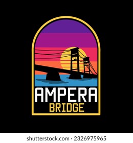 illustration vector of ampera bridge in palembang, indonesia, perfect for print, t-shirt, etc svg