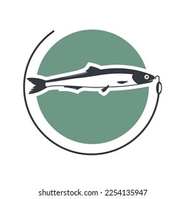 Illustration vector of anchovy fish for template logo design restaurant or fishing club