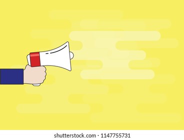 Illustration Vector: Announcement concept, hand holding hailer