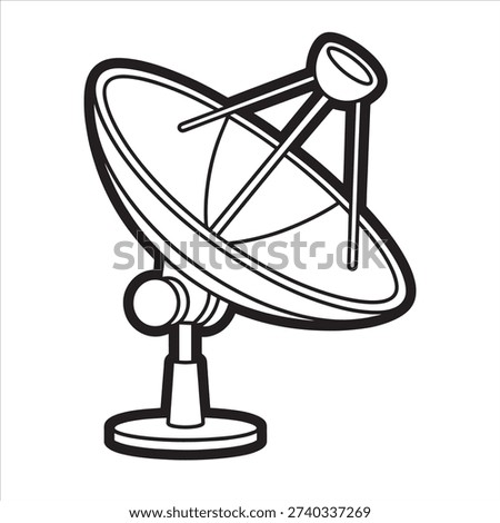 Illustration vector of a antenna line art