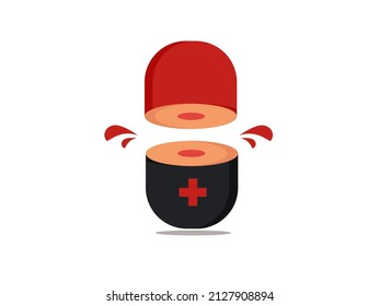 illustration vector antibiotic pill use for medication 