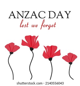 Illustration vector Anzac day, lest we forget.