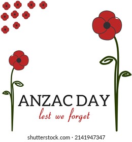 Illustration vector Anzac day, lest we forget.