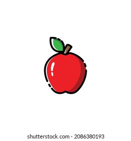 illustration vector of Apple Fruit isolated on white background.