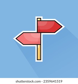 Illustration Vector of Arrow Sign in Flat Design