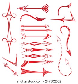 Illustration of vector arrows set of vector elements and cursors