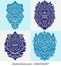 Illustration vector art of Barong Bali Illustration Pattern. Perfect for printing design. Designed by Dekreatif.