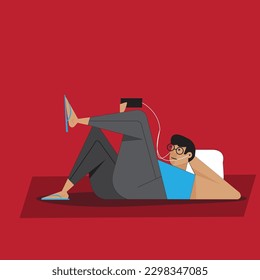 Illustration Vector Art human relax logo and Icon