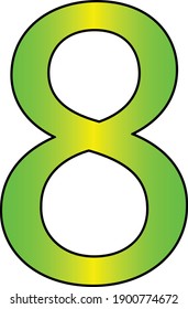 Vektorgrafik-Buchstaben und -Nummer 