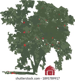 Illustration vector art logo design for farm