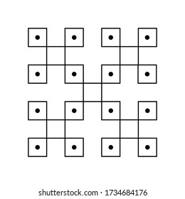Illustration Vector: art of square with dot inside art wallpaper