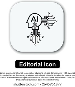 Illustration Vector Artificial Intelligence Icon Flat Design