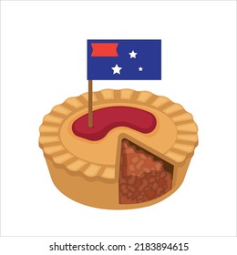 vector ilustrativo del pastel de carne australiano aislado en fondo blanco