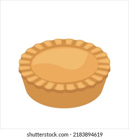 illustration vector of Australian meat pie isolated on white background