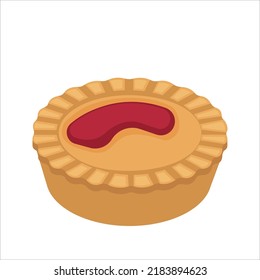 Illustration Vector Of Australian Meat Pie Isolated On White Background