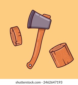 Illustration Vektorgrafik der Axt niedlichen Cartoon-Stil-Symbol.