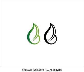 illustration vector of b logo letter leaf