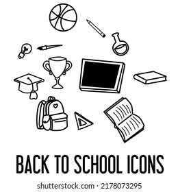 Illustration vector back to school icons 