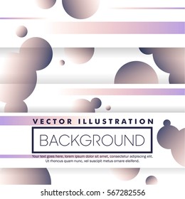 (illustration) Vector background and abstract color shapes. Trendy neon lines and circles wallpaper in a modern material design style