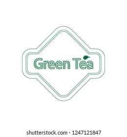 illustration vector background letter green tea