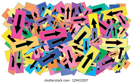 Illustration of vector background made of a lot of arrow signs