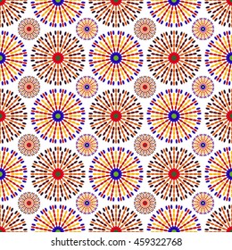 Illustration vector background seamless pattern of abstract flowers ovals.