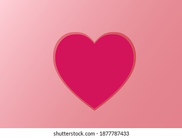 Illustration Vector background. Valentine day concept. Red hearts on a sweet pink background.