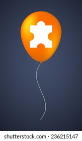 Illustration of a vector balloon with a puzzle piece