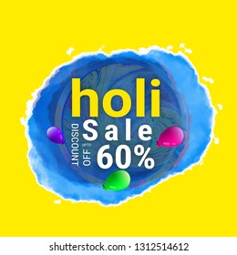 illustration vector banner design with realistic powder background sale banner with blessings celebration greetings happy holi