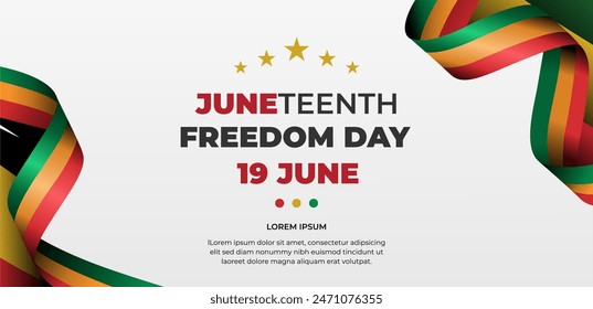 Illustration vector Banner of Juneteenth Day, celebration freedom, emancipation day in 19 june, African-American history and heritage.