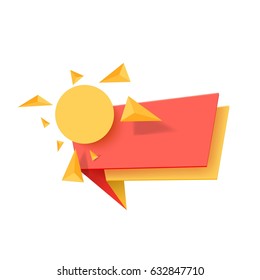 Illustration of Vector Banner Tag Template. Material Design Sticker Isolated