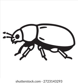 Ilustración Vector de un Vector de silueta de escarabajo de corteza