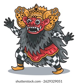 Illustration vector of Barong Balinese Mythical Character