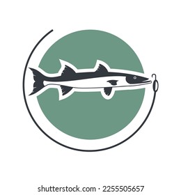 Illustration vector of barracuda fish for template logo design restaurant or fishing club
