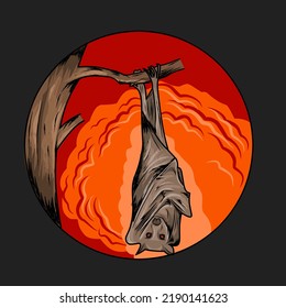 Illustration vector of bat art work perfect for print 
