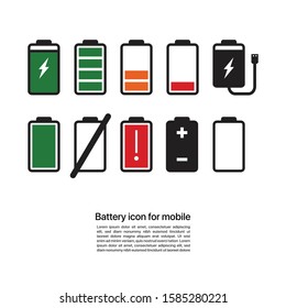Illustration Vector: Battery icon for mobile