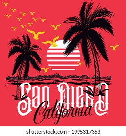 Illustration vector beach design for postar fashion or other products