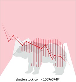 Illustration Vector: Bear graphic design concept of bearish stock market. 