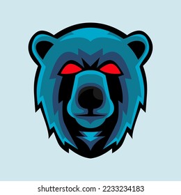 Ilustración vectorial de la mascota de la cabeza del oso buena para la plantilla de diseño del logotipo del equipo o del club