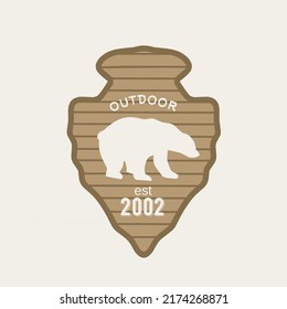 illustration vector of bear on wood perfect for print,etc.