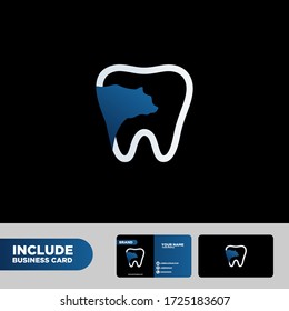 Illustration vector of bear teeth meidcal with business card simple design fit for your logo brand.