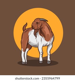 illustration of vector bearded goat