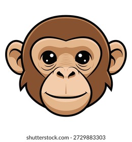 Vector de ilustración de un hermoso diseño de cara de chimpancé