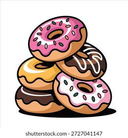 Vetor de ilustração de uma bela rosquinha